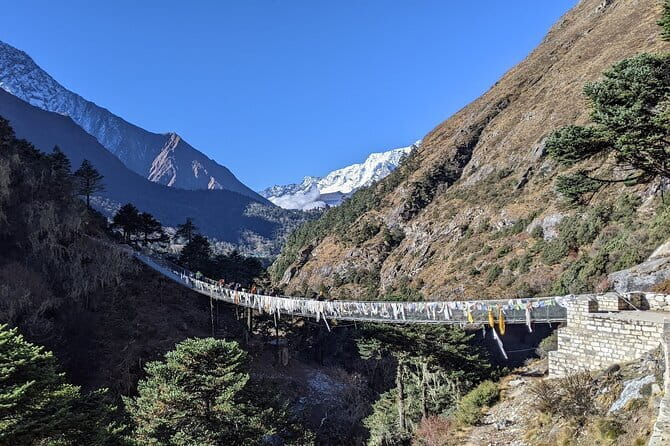 Everest Base Camp Trek | Deluxe Lodges | Both Way Helicopter Ride - Day 6: Pangboche Boudha Bihar and the Imja Khola Valley scenery focus